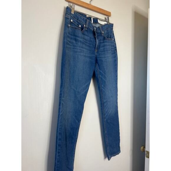 NEW Rag & Bone Dre Low Rise Slim Straight Leg Boyfriend Jeans Blue Size: 28 - Picture 3 of 8